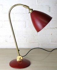 Vintage Desk Lamp Bestlite Best & Lloyd  - Brass with Painted Red Shade and Base