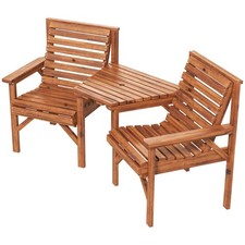 Wooden Garden Love Seat w/