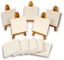 Mini Artist Canvas 7.5cm & 16cm Wooden Easel Set For Displays Signs Painting
