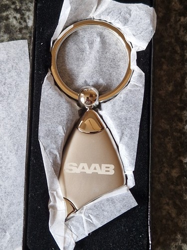 Saab polished chrome keyring - chrome,