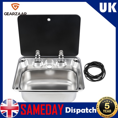Camper sink with glass lid - sink,