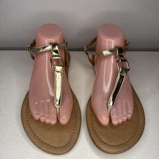 Gold ASOS thong/toe post flat
