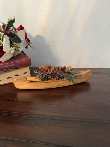 Miniature wood canoe - miniature,
