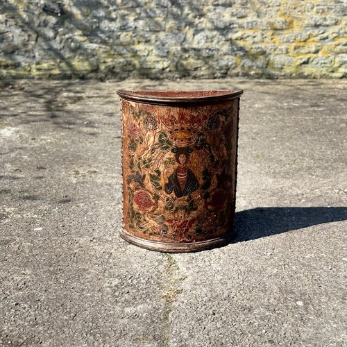 Antique leather stick stand - leather,