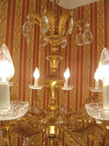 Antique brass chandelier with - antique,