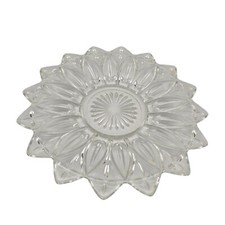 Vintage Federal Glass Pointed Edge 11.5" Dish Flower Petal Design Starburst EUC
