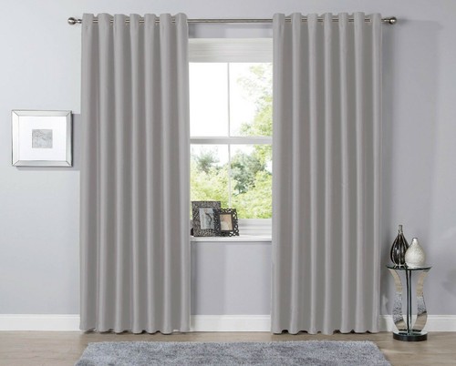 Blackout eyelet curtains black - blackout,