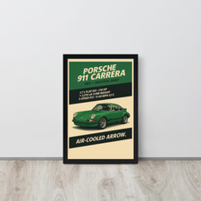 1973 Porsche 911 Carrera Poster Print | Classic Ducktail Sports Car Art