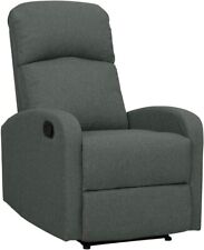Recliner Arm Lounge Chair with Adjustable Leg Rest - PU Fabric Dark Grey