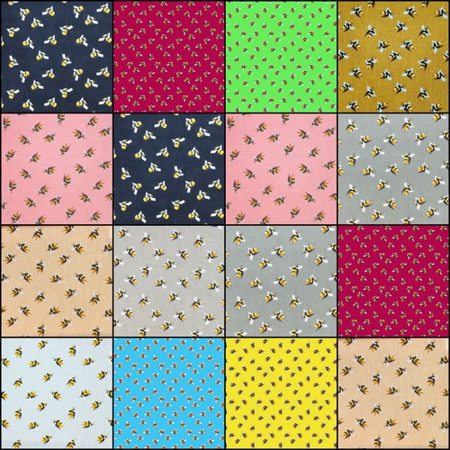 Cotton fabric bee - bee,