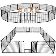 16 Panel Pet Playpen for Small Animals Foldable Puppy Dog Playpen Exercise Fence