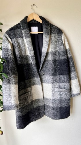Mango suit grey checked - mango, wool