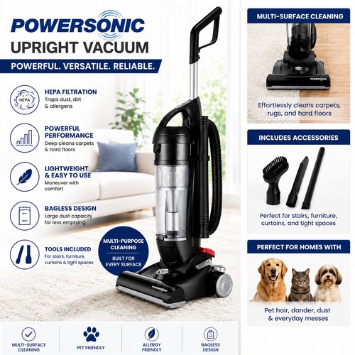 Powersonic bagless vacuum - powersonic,