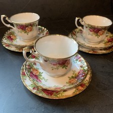 Royal Albert Old Country Roses - 3 x Cup, Saucer & Tea plate Trio