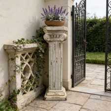 38" Antique White Roman Column