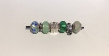 Genuine Lovelinks Light Green & Silver  7 Bead Set