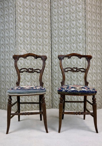 Pair victorian walnut - pair, of