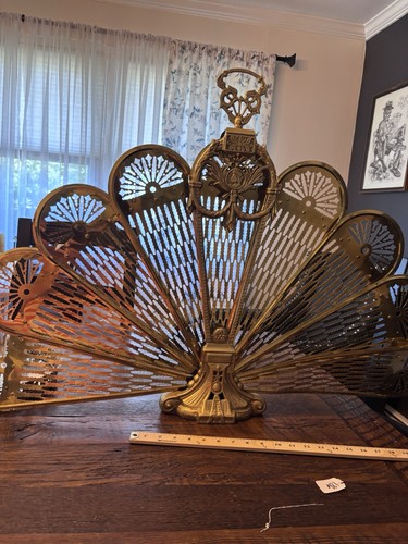 Vintage brass peacock fire - vintage,
