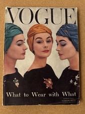 VOGUE UK Magazine Lisa Fonssagrives October 1956 Vintage British Fashion