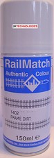 RailMatch 1402 Frame Dirt (General Colour) Enamel New 150ml Spray Can UK ONY