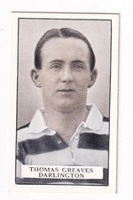 1926 Gallaher Famous Footballers #31 TOMMY GREAVES ✦ DARLINGTON