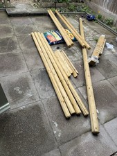 Rebo Wooden Swing Set with Deck and Slide plus Up and Over Climbing Wall