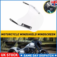 UK Front Clear Motorcycle Windshield Windscreen Flyscreen w/Mount Bracket 5"-7"