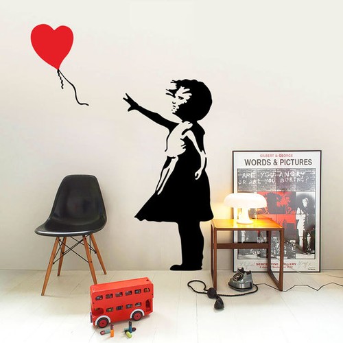 Banksy childhood girl with - banksy,
