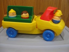 Vtge 1985 Little Tikes Change Around Truck Yellow Flat Bed Seats 4 Toddler Tots