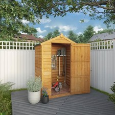 Waltons 3x4 Wooden Overlap Garden Shed Windowless Apex Outdoor Storage