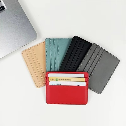 Slim leather card - card, holder