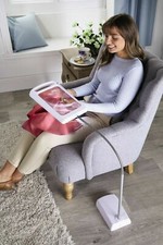 Cordless Hands-free Magnifying Glass Floor Lamp Reading Craft Aid W/ LED Light