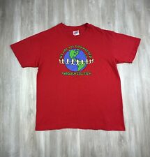 Vintage Cell Tech We Are All Connected Through Cell Tech Size Large T-shirt Red