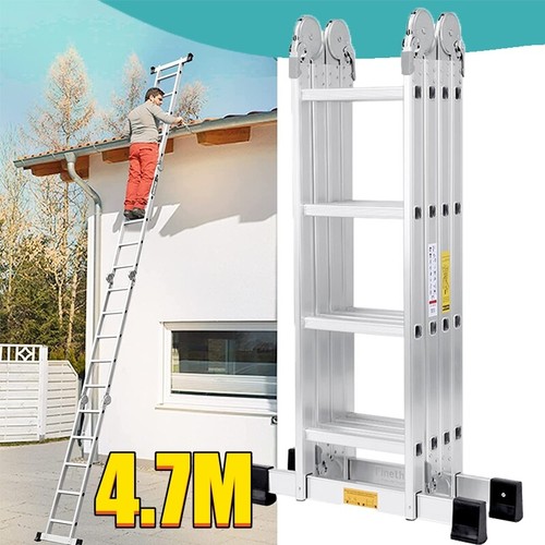 Aluminium folding ladder - 4.7m,
