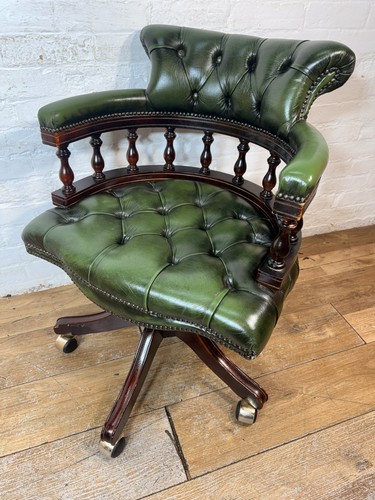 Leather chesterfield captains - leather,