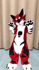 Long Fur Husky Dog Fox Mascot Costume Fursuit Halloween Suit Cosplay