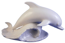 Nymphenburg Porcelain Dolphin on Wave Figurine Figure Porzellan Figur Delphin