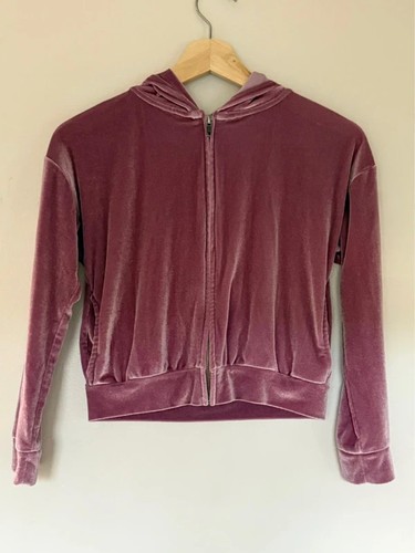 Next girls pink velour - zip, up
