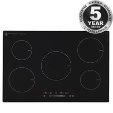 SIA INDH75BL 75cm Black Touch Control 5 Zone Induction Hob With Child lock