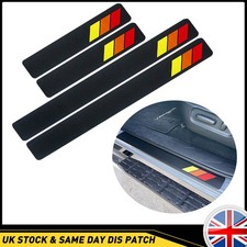4x Car Black Carbon Fiber Scuff Plate Door Sill Cover Panel Step Protector Guard