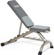 5 Seat Positions Bench Press York Fitness Foldable Weight Bench 90 Degree Bench