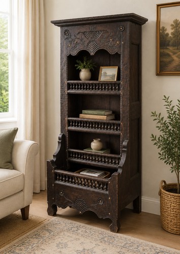 Antique carved oak open - carved,