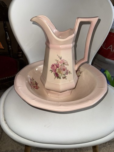 Pink floral jug - floral, set