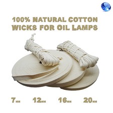 7, 12, 16, 20 mm Cotton Wicks