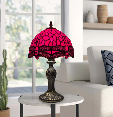 Tiffany style stained - 8", glass