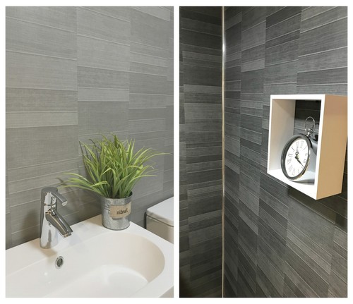 Modern tile effect bathroom - modern,