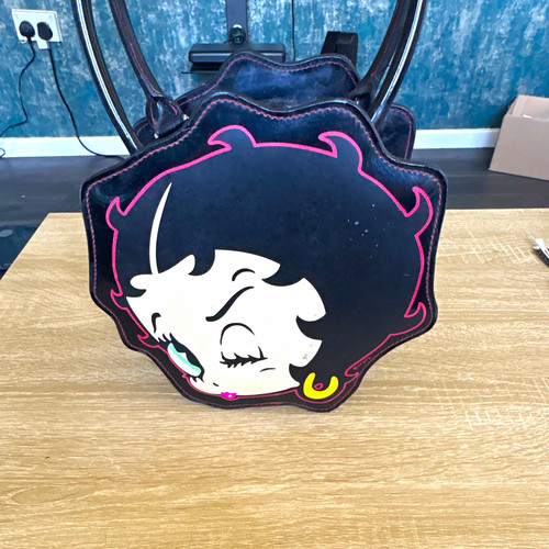 Betty boop black patent faux - black,