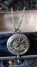 Vintage 1950-s Gold Plated Lucerne Watch Pendant on Chain - Fully Working!