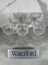 WATERFORD Crystal LISMORE Hock Wine Goblets - 7.5"  Set of 6