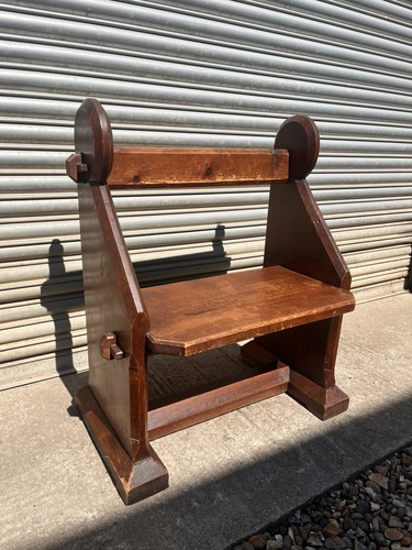 Antique oak settle bench hall - antique,
